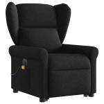 vidaXL Fotoliu electric de masaj rabatabil cu ridicare, negru, textil