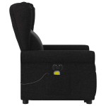 vidaXL Fotoliu electric de masaj rabatabil cu ridicare, negru, textil