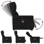 vidaXL Fotoliu electric de masaj rabatabil cu ridicare, negru, textil