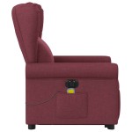 vidaXL Fotoliu de masaj electric rabatabil cu ridicare roșu vin textil