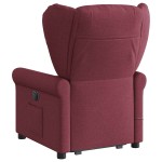 vidaXL Fotoliu de masaj electric rabatabil cu ridicare roșu vin textil