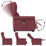 vidaXL Fotoliu de masaj electric rabatabil cu ridicare roșu vin textil