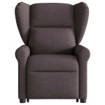 vidaXL Fotoliu electric masaj rabatabil cu ridicare maro închis textil vidaXL Fotoliu electric masaj rabatabil cu ridicare maro închis textil