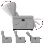 vidaXL Scaun electric pentru masaj picioare în picioare stofa gri nor