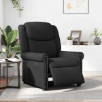 vidaXL Fotoliu rabatabil electric, negru, piele ecologică lucioasă