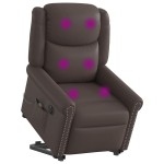 vidaXL Scaun electric de masaj în picioare maro strălucitor