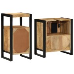 vidaXL Set de mobilier pentru baie 2 pcs Maro Lemn de mango brut vidaXL Set de mobilier pentru baie 2 pcs Maro Lemn de mango brut
