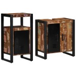 vidaXL Set de mobilier pentru baie 2 pcs Maro Lemn masiv reciclat vidaXL Set de mobilier pentru baie 2 pcs Maro Lemn masiv reciclat