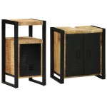 vidaXL Set de mobilier pentru baie 2 pcs Maro Lemn de mango brut vidaXL Set de mobilier pentru baie 2 pcs Maro Lemn de mango brut