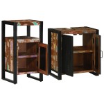 vidaXL Set de mobilier pentru baie 2 pcs Maro Lemn masiv reciclat vidaXL Set de mobilier pentru baie 2 pcs Maro Lemn masiv reciclat