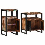 vidaXL Set de mobilier pentru baie 2 pcs Maro Lemn masiv reciclat
