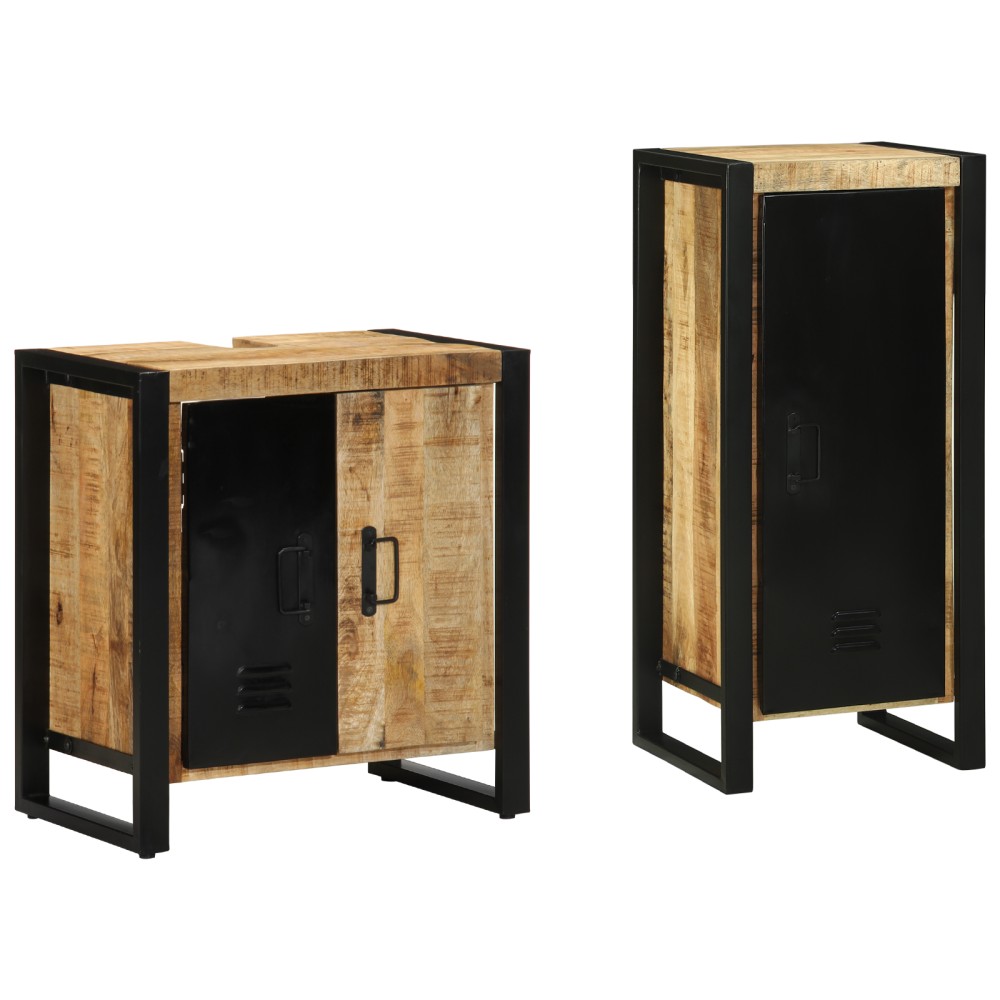 vidaXL Set de mobilier pentru baie 2 pcs Maro Lemn de mango solid