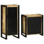 vidaXL Set de mobilier pentru baie 2 pcs Maro Lemn de mango solid