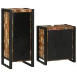 vidaXL Set de mobilier pentru baie cu ușă 2 pcs Lemn recuperat solid