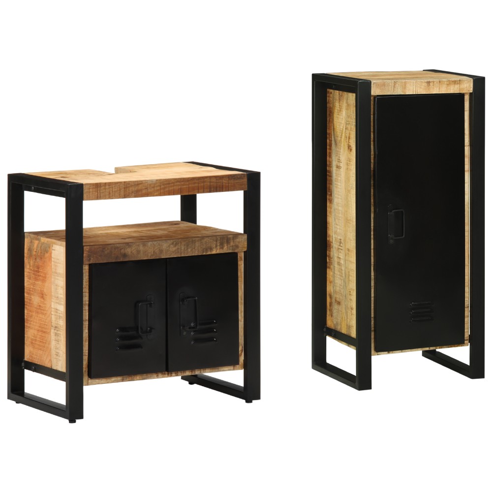 vidaXL Set de mobilier pentru baie 2 pcs Maro Lemn de mango solid