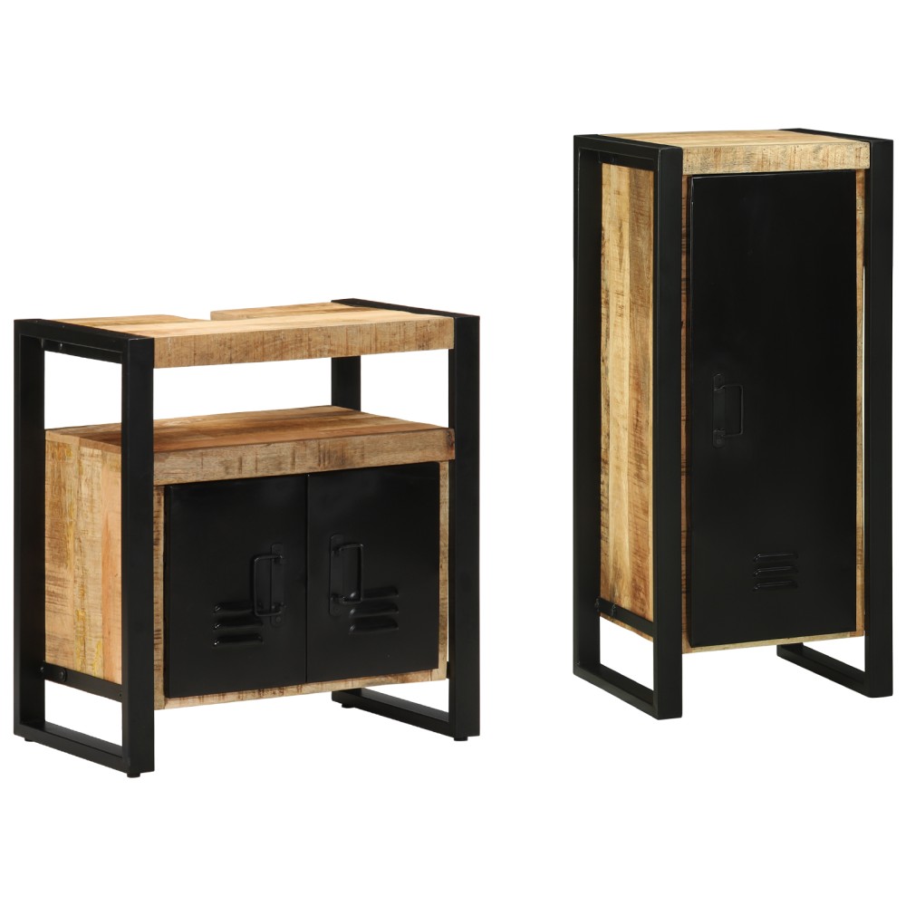 vidaXL Set de mobilier pentru baie 2 pcs Maro Lemn de mango solid