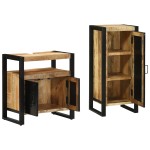 vidaXL Set de mobilier pentru baie 2 pcs Maro Lemn de mango solid vidaXL Set de mobilier pentru baie 2 pcs Maro Lemn de mango solid
