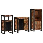 vidaXL Set de mobilier pentru baie cu raft 3 pcs Lemn recuperat solid vidaXL Set de mobilier pentru baie cu raft 3 pcs Lemn recuperat solid