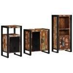 vidaXL Set de mobilier pentru baie cu raft 3 pcs Lemn recuperat solid vidaXL Set de mobilier pentru baie cu raft 3 pcs Lemn recuperat solid