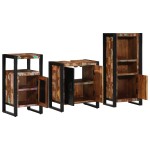 vidaXL Set de mobilier pentru baie cu raft 3 pcs Lemn recuperat solid vidaXL Set de mobilier pentru baie cu raft 3 pcs Lemn recuperat solid