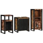 vidaXL Set de mobilier pentru baie cu raft 3 pcs Lemn recuperat solid vidaXL Set de mobilier pentru baie cu raft 3 pcs Lemn recuperat solid