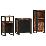vidaXL Set de mobilier pentru baie cu raft 3 pcs Lemn recuperat solid vidaXL Set de mobilier pentru baie cu raft 3 pcs Lemn recuperat solid