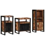 vidaXL Set de mobilier pentru baie cu raft 3 pcs Lemn recuperat solid vidaXL Set de mobilier pentru baie cu raft 3 pcs Lemn recuperat solid