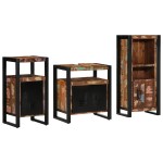 vidaXL Set de mobilier pentru baie cu raft 3 pcs Lemn recuperat solid vidaXL Set de mobilier pentru baie cu raft 3 pcs Lemn recuperat solid