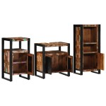 vidaXL Set de mobilier pentru baie cu raft 3 pcs Lemn recuperat solid vidaXL Set de mobilier pentru baie cu raft 3 pcs Lemn recuperat solid