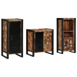 vidaXL Set de mobilier pentru baie cu raft 3 pcs Lemn recuperat solid vidaXL Set de mobilier pentru baie cu raft 3 pcs Lemn recuperat solid