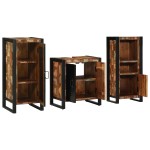 vidaXL Set de mobilier pentru baie cu raft 3 pcs Lemn recuperat solid vidaXL Set de mobilier pentru baie cu raft 3 pcs Lemn recuperat solid
