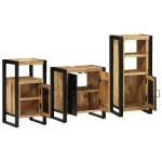 vidaXL Set de mobilier pentru baie 3 pcs Maro Lemn de mango solid vidaXL Set de mobilier pentru baie 3 pcs Maro Lemn de mango solid