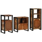 vidaXL Set de mobilier pentru baie cu raft 3 pcs Lemn recuperat solid vidaXL Set de mobilier pentru baie cu raft 3 pcs Lemn recuperat solid
