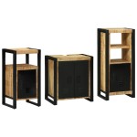 vidaXL Set de mobilier pentru baie 3 pcs Maro Lemn de mango solid vidaXL Set de mobilier pentru baie 3 pcs Maro Lemn de mango solid