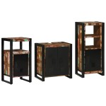 vidaXL Set de mobilier pentru baie cu raft 3 pcs Lemn recuperat solid vidaXL Set de mobilier pentru baie cu raft 3 pcs Lemn recuperat solid