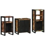 vidaXL Set de mobilier pentru baie cu raft 3 pcs Lemn recuperat solid vidaXL Set de mobilier pentru baie cu raft 3 pcs Lemn recuperat solid