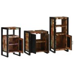 vidaXL Set de mobilier pentru baie cu raft 3 pcs Lemn recuperat solid vidaXL Set de mobilier pentru baie cu raft 3 pcs Lemn recuperat solid