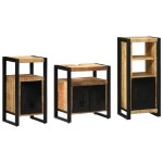 vidaXL Set de mobilier pentru baie 3 pcs Maro Lemn de mango solid vidaXL Set de mobilier pentru baie 3 pcs Maro Lemn de mango solid