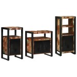 vidaXL Set de mobilier pentru baie cu raft 3 pcs Lemn recuperat solid vidaXL Set de mobilier pentru baie cu raft 3 pcs Lemn recuperat solid