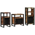 vidaXL Set de mobilier pentru baie cu raft 3 pcs Lemn recuperat solid vidaXL Set de mobilier pentru baie cu raft 3 pcs Lemn recuperat solid