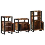 vidaXL Set de mobilier pentru baie cu raft 3 pcs Lemn recuperat solid vidaXL Set de mobilier pentru baie cu raft 3 pcs Lemn recuperat solid