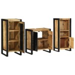 vidaXL Set de mobilier pentru baie 3 pcs Maro Lemn de mango solid