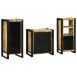 vidaXL Set de mobilier pentru baie 3 pcs Maro Lemn de mango solid vidaXL Set de mobilier pentru baie 3 pcs Maro Lemn de mango solid