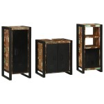 vidaXL Set de mobilier pentru baie cu raft 3 pcs Lemn recuperat solid vidaXL Set de mobilier pentru baie cu raft 3 pcs Lemn recuperat solid