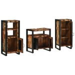 vidaXL Set de mobilier pentru baie cu raft 3 pcs Lemn recuperat solid vidaXL Set de mobilier pentru baie cu raft 3 pcs Lemn recuperat solid