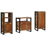 vidaXL Set de mobilier pentru baie cu raft 3 pcs Lemn recuperat solid vidaXL Set de mobilier pentru baie cu raft 3 pcs Lemn recuperat solid