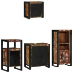 vidaXL Set de mobilier pentru baie cu raft 4 pcs Lemn recuperat solid vidaXL Set de mobilier pentru baie cu raft 4 pcs Lemn recuperat solid