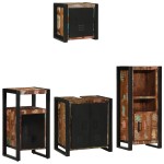 vidaXL Set de mobilier pentru baie cu raft 4 pcs Lemn recuperat solid vidaXL Set de mobilier pentru baie cu raft 4 pcs Lemn recuperat solid
