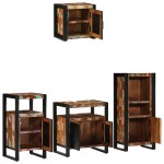 vidaXL Set de mobilier pentru baie cu raft 4 pcs Lemn recuperat solid vidaXL Set de mobilier pentru baie cu raft 4 pcs Lemn recuperat solid