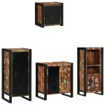 vidaXL Set de mobilier pentru baie cu raft 4 pcs Lemn recuperat solid vidaXL Set de mobilier pentru baie cu raft 4 pcs Lemn recuperat solid